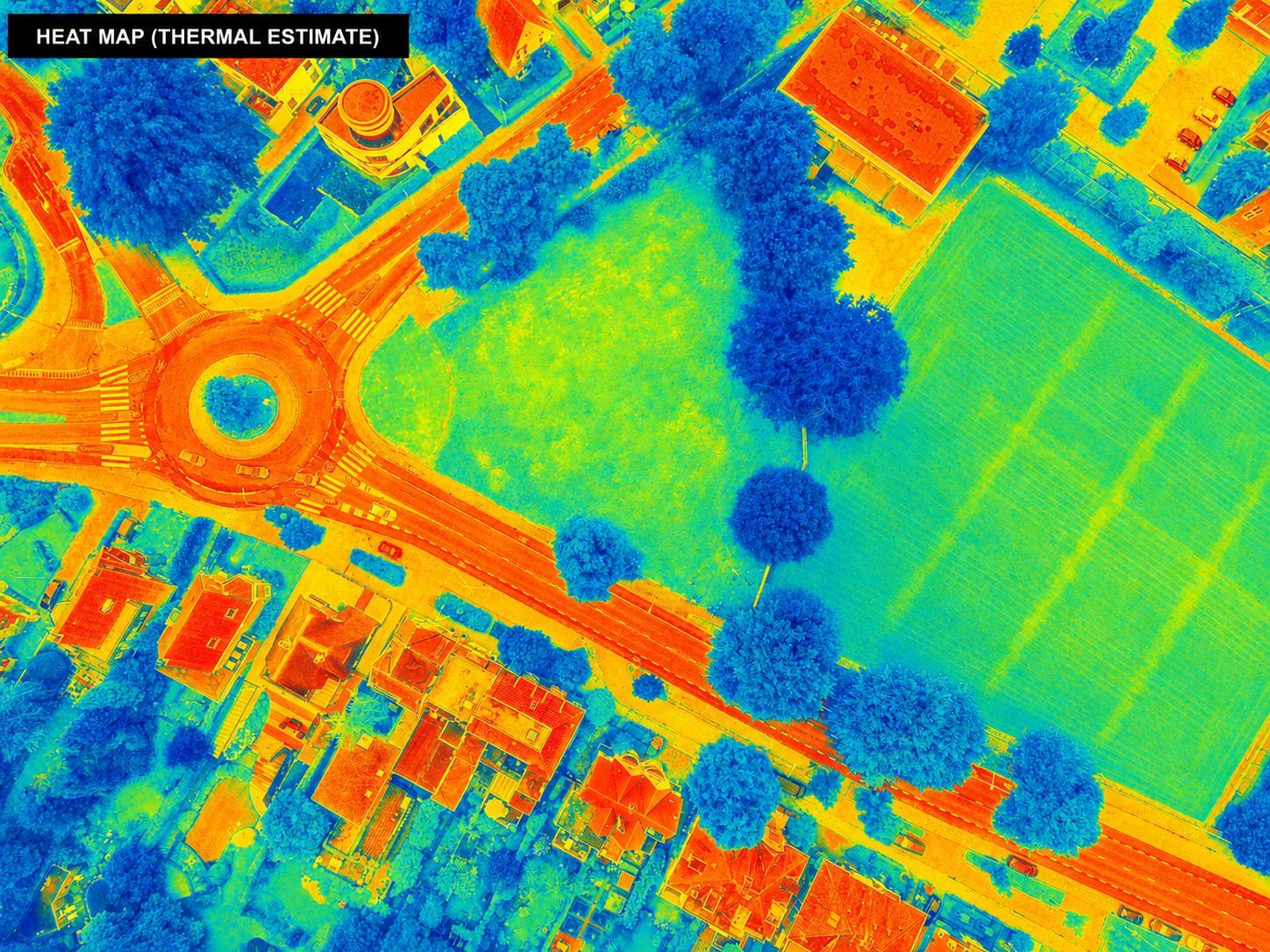 Thermal heat map of the same scene